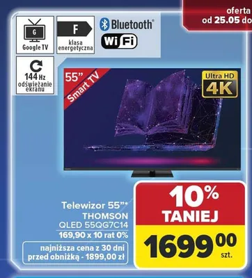 Telewizor 55" THOMSON QLED 55QG7C14 promocja w Carrefour