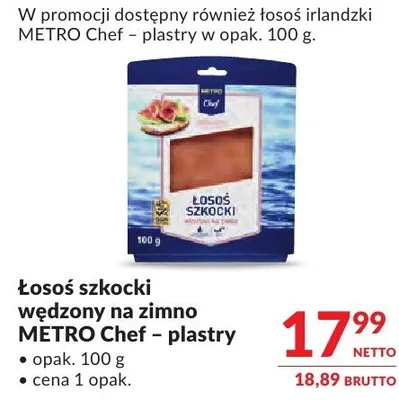 Łosoś szkocki wędzony na zimno Metro Chef – plastry promocja w Makro