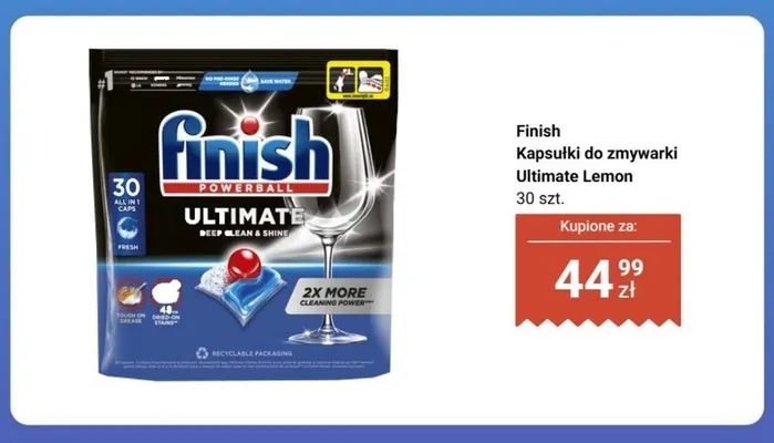 Kapsułki do zmywarki Finish Ultimate Lemon promocja w Biedronka