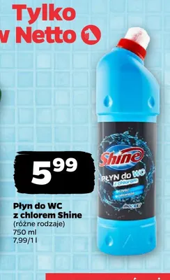 Płyn do WC z chlorem Shine promocja w Netto