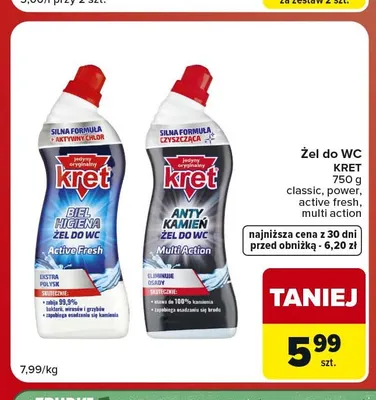 Żel do WC Kret power promocja w Carrefour Market
