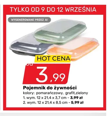 Pojemnik do żywności 12x21,4x3,7 cm promocja w Bricomarche