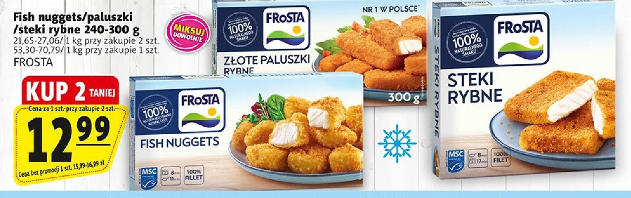 Fish nuggets/paluszki/steki rybne 240-300g promocja w Prim Market