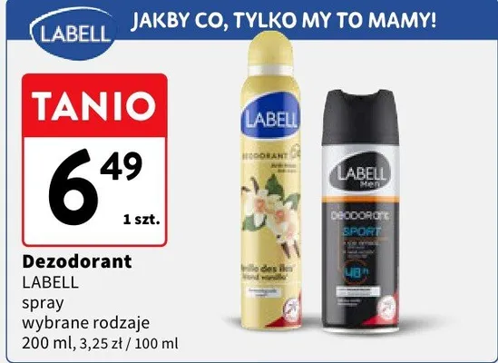 Dezodorant Labell spray wybrane rodzaje promocja w Intermarche