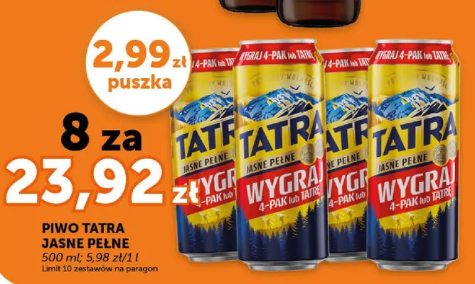Piwo tatra jasne pełne promocja w ABC