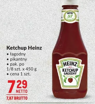 Ketchup Heinz łagodny pikantny promocja w Makro