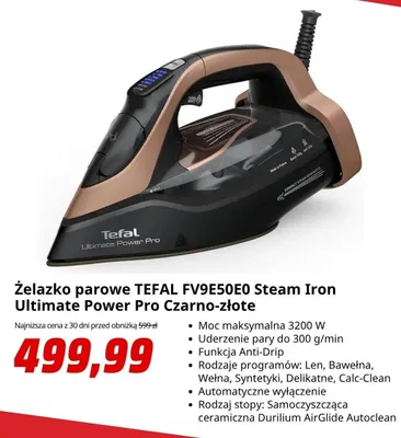 Żelazko parowe Tefal Ultimate Power Pro promocja w Media Markt