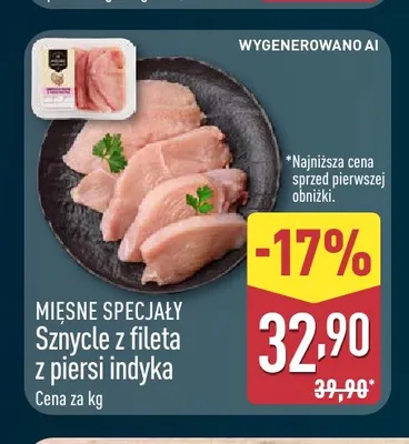 Sznycle z fileta z piersi indyka Mięsne Specjały promocja w Aldi