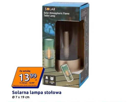 Solarna lampa stołowa Solar Atmospheric Flame promocja w Action