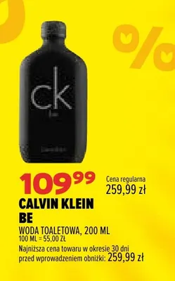 Woda toaletowa Calvin Klein Be promocja w Drogerie Natura