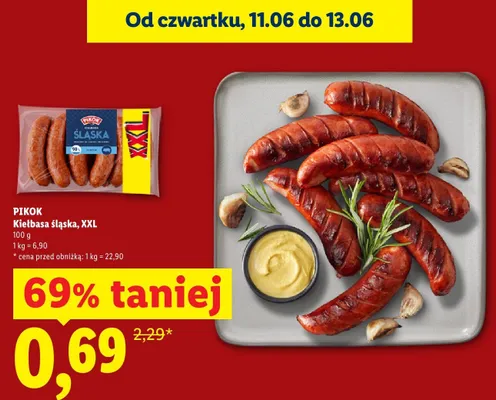 Kiełbasa śląska Pikok XXL promocja w Lidl