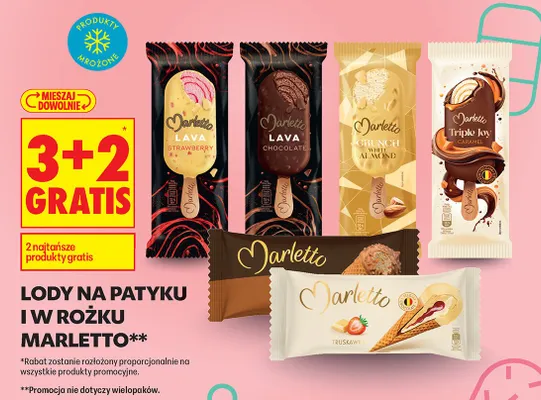 Lody w rożku truskawki promocja w Biedronka