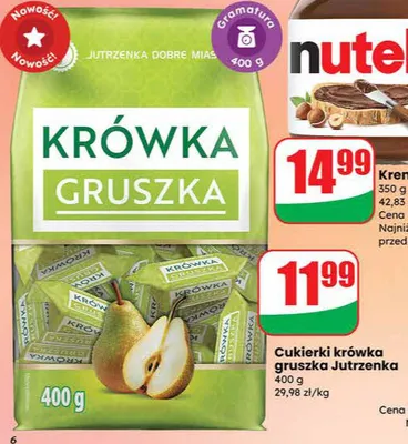 Cukierki krówka gruszka Jutrzenka promocja w Dino