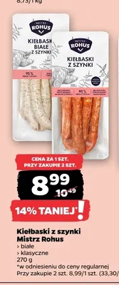 Kiełbaski z szynki białe Mistrz Rohus promocja w Netto
