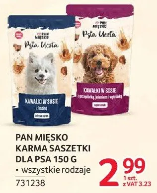 Karma dla psa Pan Mięsko Psia Uczta saszetki 150 g wszystkie rodzaje promocja w Selgros