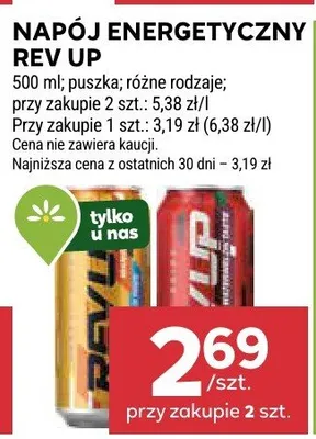 Napój energetyczny rev up promocja w Stokrotka