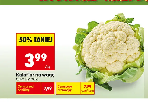 Kalafior na wagę promocja w Biedronka
