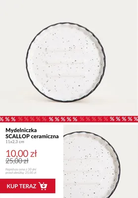 Mydelniczka ceramiczna Scallop 11x2,3 cm promocja w Homla