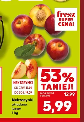 Nektarynki układane luzem promocja w Kaufland