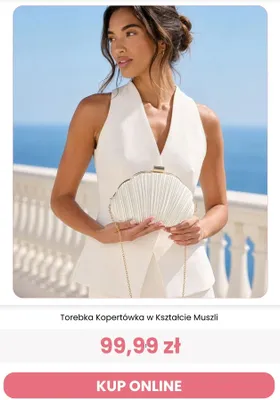 Torebka kopertówka w kształcie muszli Renee promocja w Renee