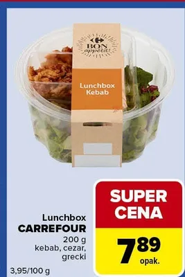 Lunchbox kebab, cezar, grecki promocja w Carrefour Express