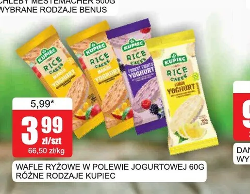 Wafle ryżowe w polewie jogurtowej Kupiec promocja w Bingo