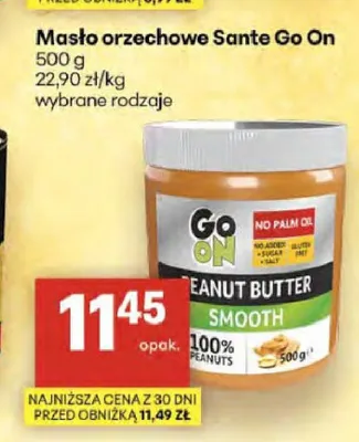 Masło orzechowe Sante Go On promocja w Delikatesy Centrum