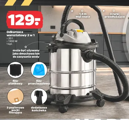 Odkurzacz warsztatowy 2 w 1 20 l promocja w Netto