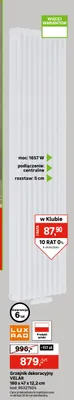 Grzejnik dekoracyjny Velar 180x47x12,2 cm Lux Rad promocja w Leroy Merlin