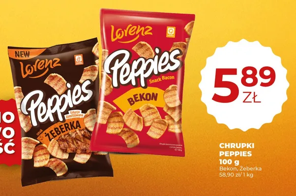 Chrupki Peppies Lorenz Żeberka promocja w Duży Ben