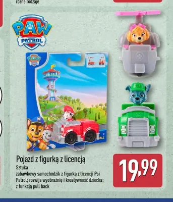 Pojazd z figurką z licencją Paw Patrol promocja w Aldi