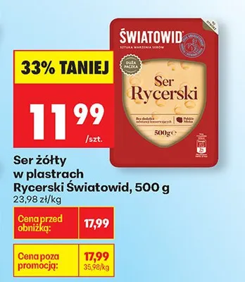 Ser żółty w plastrach Rycerski promocja w Biedronka