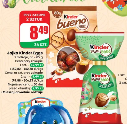 Jajka Kinder Eggs 3 rodzaje promocja w Dino