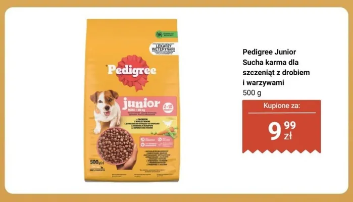 Sucha karma dla szczeniąt Pedigree Junior z drobiem i warzywami promocja w Dino
