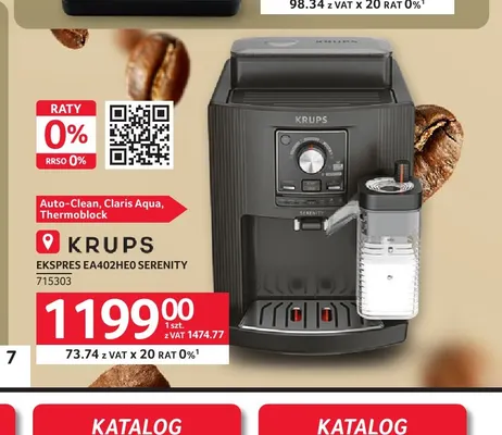 Ekspres EA402HE0 Serenity Krups promocja w Selgros