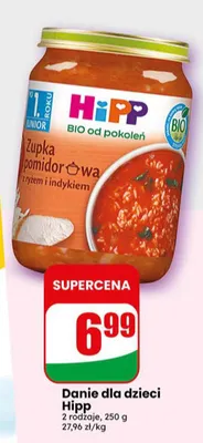 Danie dla dzieci HiPP zupka pomidorowa z ryżem i indykiem promocja w Dino