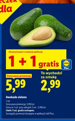 Awokado zielone promocja w Lidl