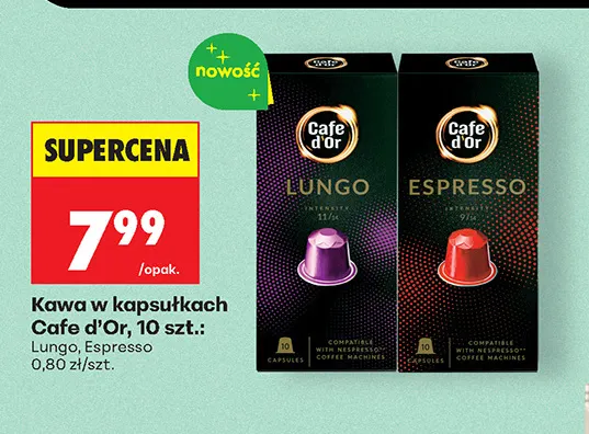 Kawa w kapsułkach Cafe d'Or Espresso promocja w Biedronka