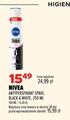 Antyperspirant spray Black & White Nivea promocja w Drogerie Natura
