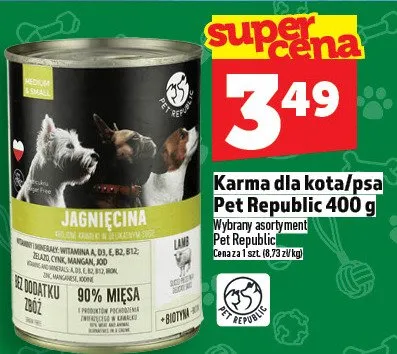 Karma dla kota/psa Pet Republic wybrany asortyment promocja w TOPAZ