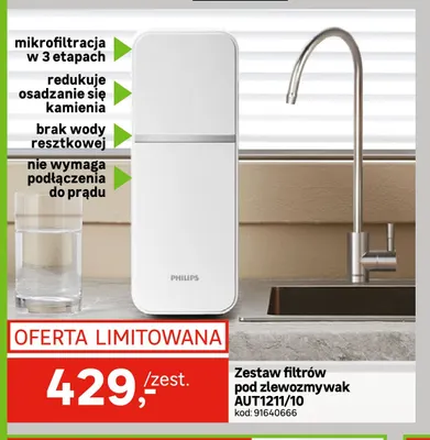 Zestaw filtrów pod zlewozmywak AUT1211/10 Philips promocja w Leroy Merlin
