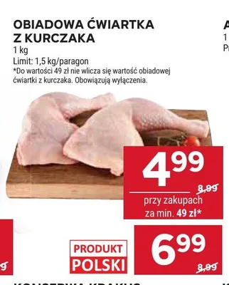 Obiadowa ćwiartka z kurczaka promocja w Stokrotka