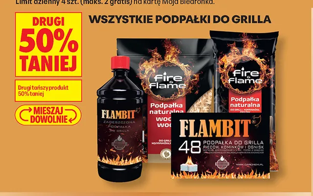Zagęszczona podpałka do grilla Flambit promocja w Biedronka