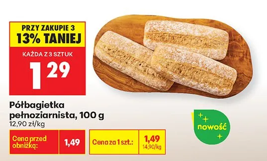 Półbagietka pełnoziarnista promocja w Biedronka