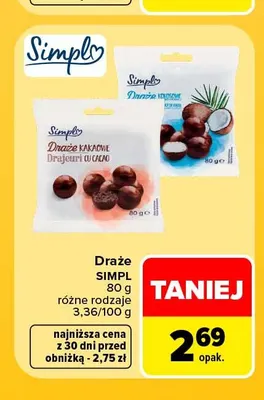 Draże kokosowe Simpl promocja w Carrefour