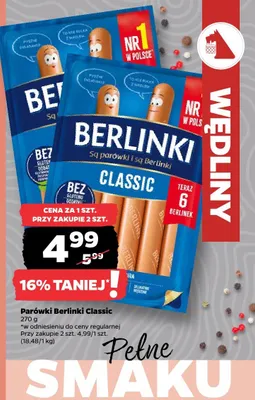 Parówki Berlinki Classic promocja w Netto