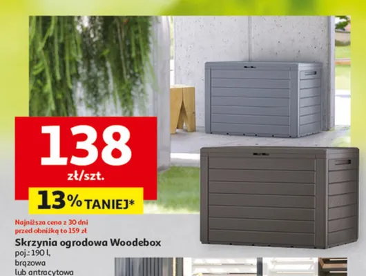 Skrzynia ogrodowa Woodebox promocja w Auchan