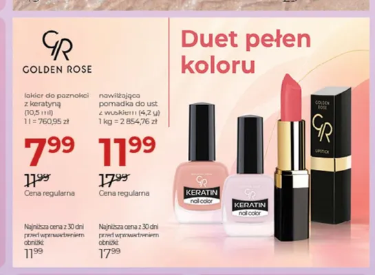 Lakier do paznokci z keratyną Golden Rose promocja w Drogerie Jawa