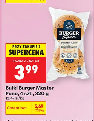 Bułki Burger Master Pano 4-pak promocja w Biedronka