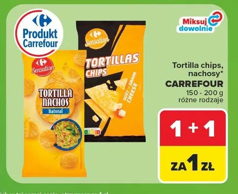 Tortilla nachos Carrefour Sensation Natural promocja w Carrefour